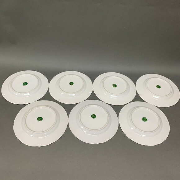 Bohemian Czechoslovakia Salad Plates Floral White Pink Gold Trim Lot of 7 - Picture 5 of 11